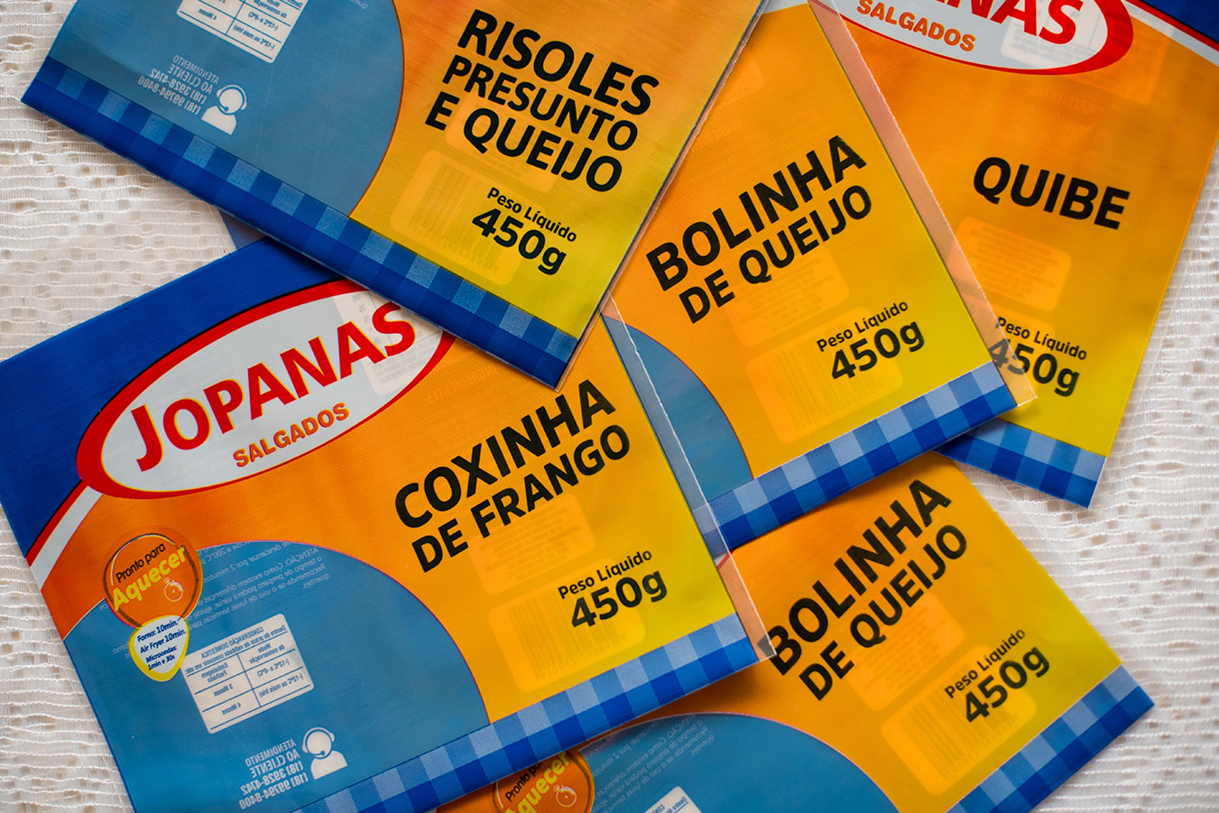 Salgados prontos congelados nos mercados